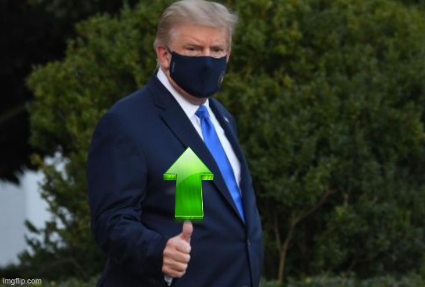 Trump upvote face mask wide 2 | image tagged in trump upvote face mask | made w/ Imgflip meme maker