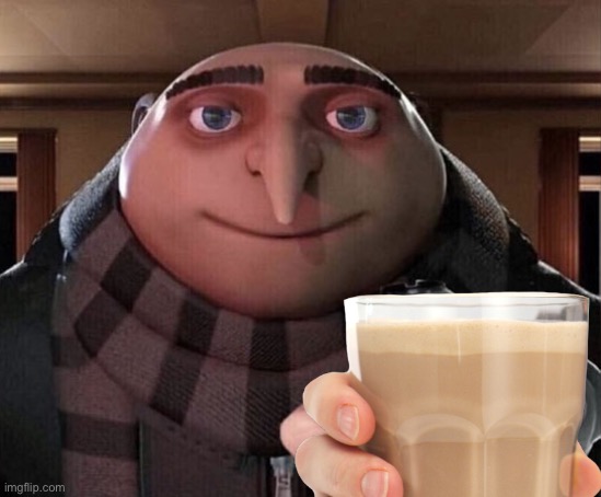 Gru With Choccy milk Blank Meme Template