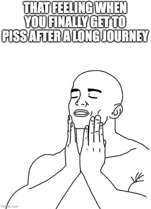 Feels Good Man | THAT FEELING WHEN YOU FINALLY GET TO PISS AFTER A LONG JOURNEY | image tagged in feels good man | made w/ Imgflip meme maker