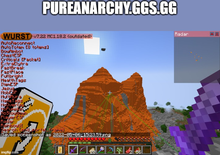 Join today | PUREANARCHY.GGS.GG | image tagged in minecraft | made w/ Imgflip meme maker
