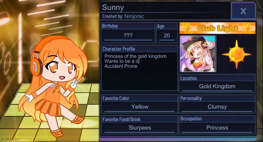 Introducing: Princess Sunny | image tagged in gacha club,oc | made w/ Imgflip meme maker