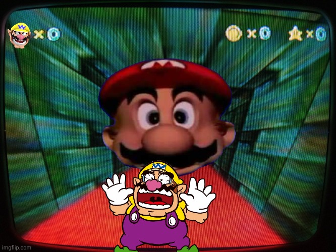 The Wario Apparition but reversed.mp3 | image tagged in wario head is come to eat mario,wario dies,wario,mario | made w/ Imgflip meme maker