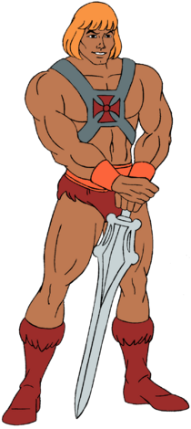 He-Man leaning on sword with transparency Blank Meme Template