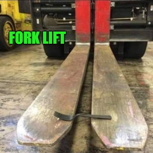 fork lift | FORK LIFT | image tagged in fork lift,trucks | made w/ Imgflip meme maker