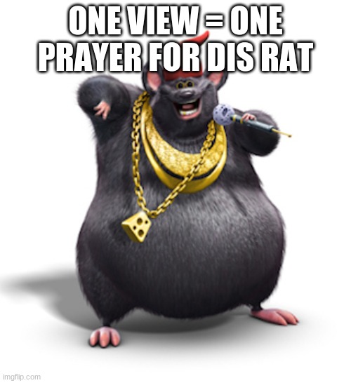 Biggie Cheese | ONE VIEW = ONE PRAYER FOR DIS RAT | image tagged in biggie cheese | made w/ Imgflip meme maker