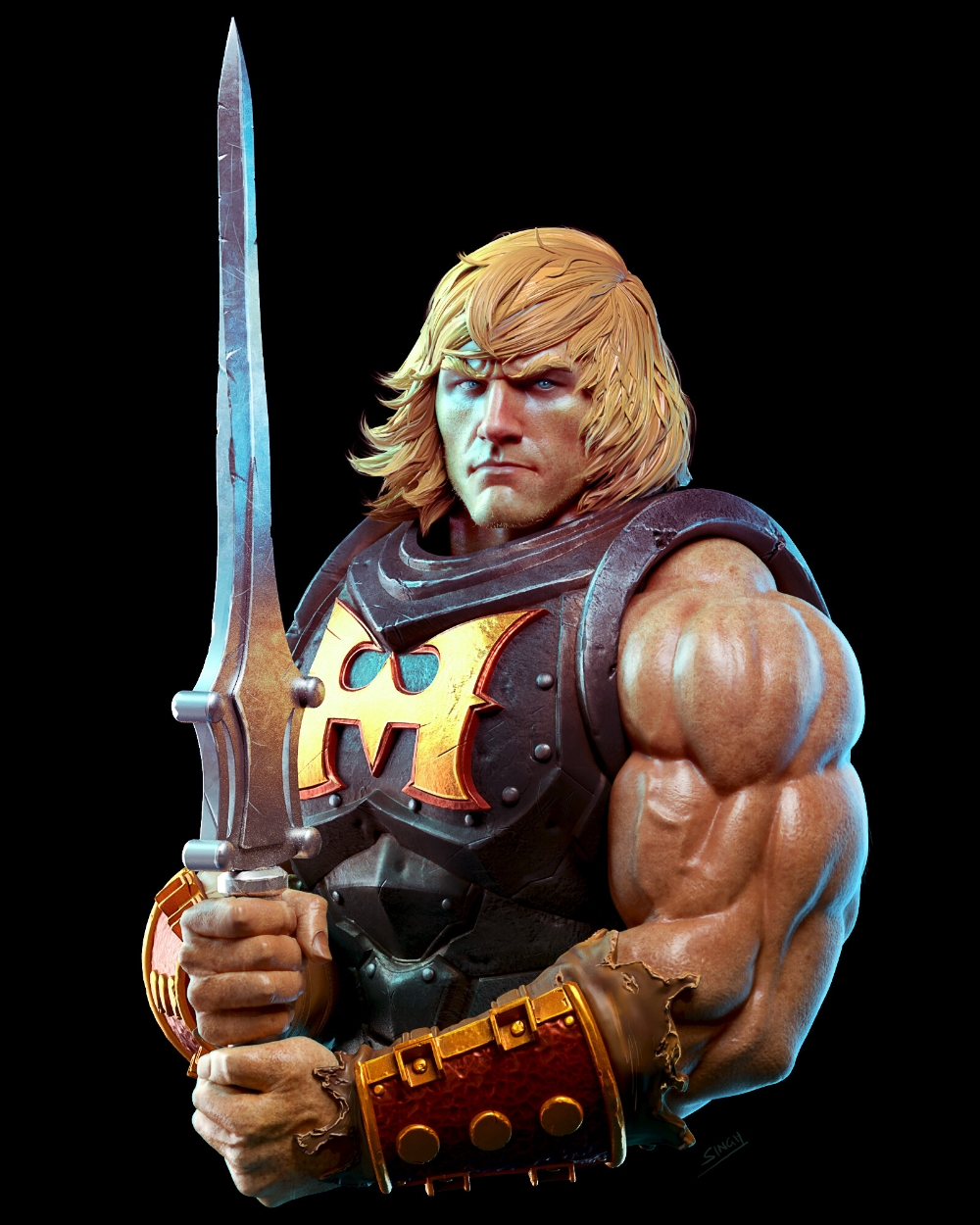 He-Man iron breastplate armour Blank Meme Template