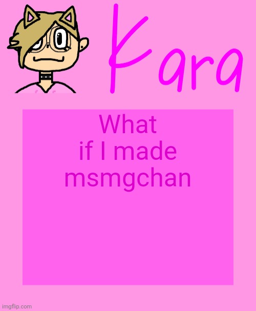 Kara temp | What if I made msmgchan | image tagged in kara temp | made w/ Imgflip meme maker