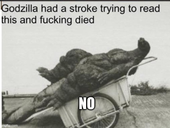 Godzilla | NO | image tagged in godzilla | made w/ Imgflip meme maker