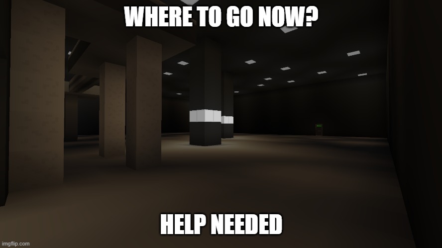 Where To Next? | WHERE TO GO NOW? HELP NEEDED | image tagged in the backrooms,backrooms,minecraft,minecraft memes | made w/ Imgflip meme maker