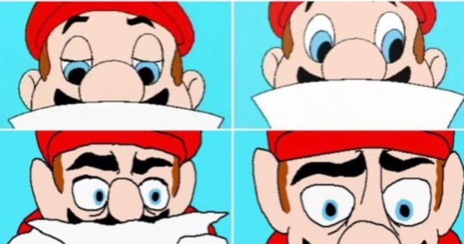 High Quality mario looks at paper Blank Meme Template