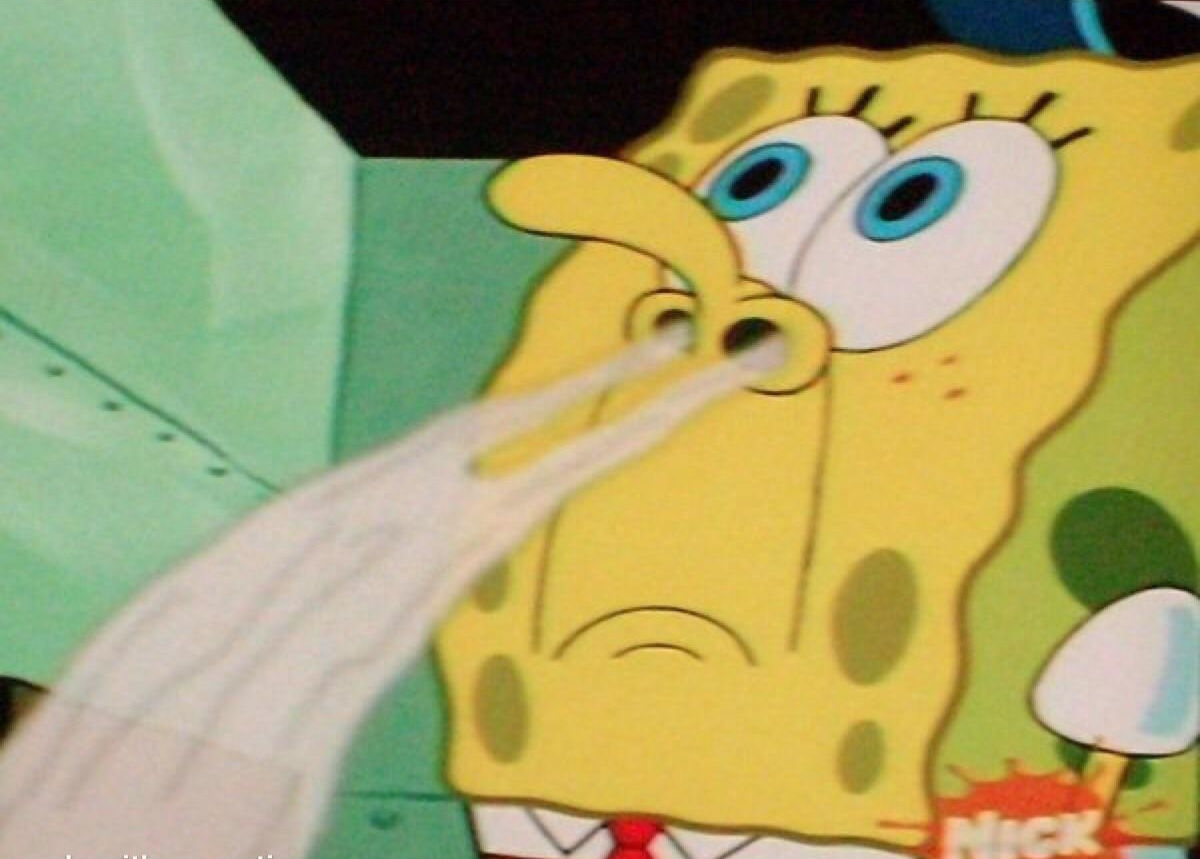 SpongeBob smelling Blank Meme Template