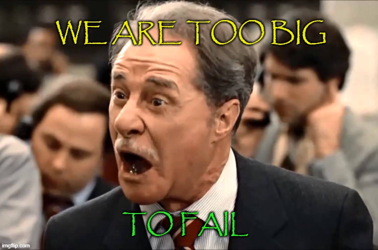 We Are Too Big To Fail | WE ARE TOO BIG; TO FAIL | image tagged in stock market crash | made w/ Imgflip meme maker