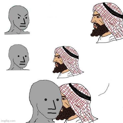 High Quality Chad whisper Arab version Blank Meme Template