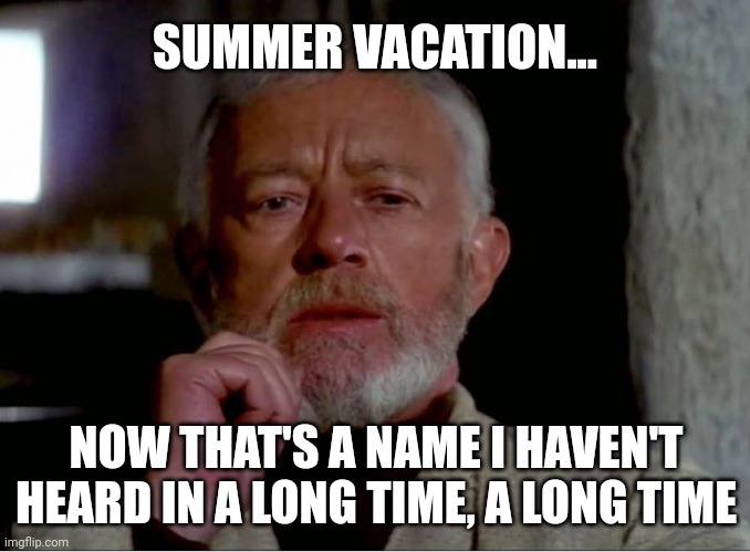When you're grown up | SUMMER VACATION... NOW THAT'S A NAME I HAVEN'T HEARD IN A LONG TIME, A LONG TIME | image tagged in now that is a name i haven't heard in a long time,summer vacation | made w/ Imgflip meme maker