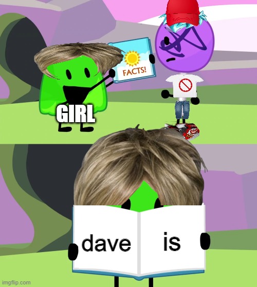 fnf meme bfb | GIRL; is; dave | image tagged in gelatin's book of facts,fnf | made w/ Imgflip meme maker
