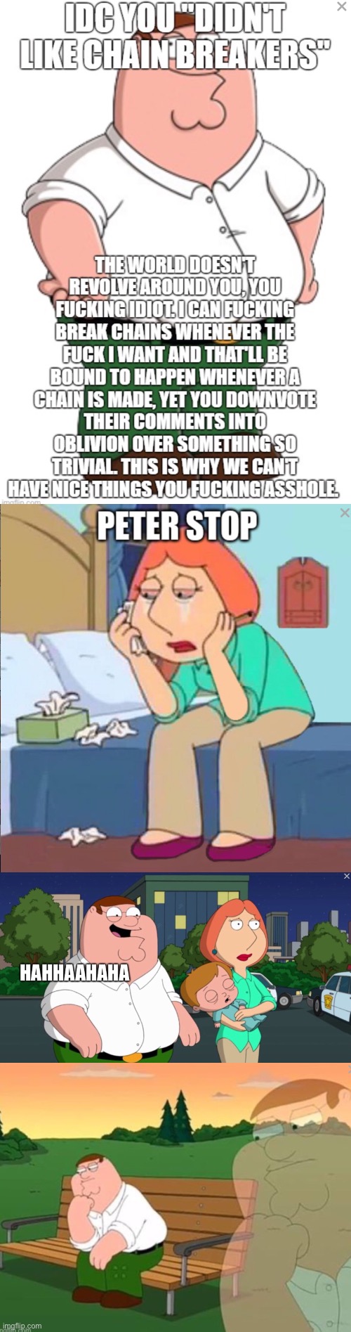 The tragic story of peter griffins divorce | image tagged in peter griffin,crying,divorce | made w/ Imgflip meme maker