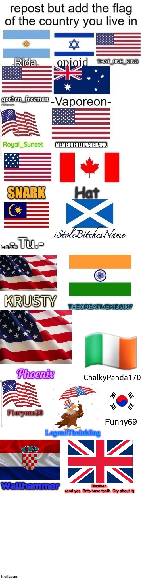 Before you insult | Blaziken.
(and yes. Brits have teeth. Cry about it) | made w/ Imgflip meme maker