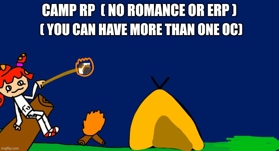 Camp rp! | CAMP RP  ( NO ROMANCE OR ERP ); ( YOU CAN HAVE MORE THAN ONE OC) | image tagged in camping | made w/ Imgflip meme maker