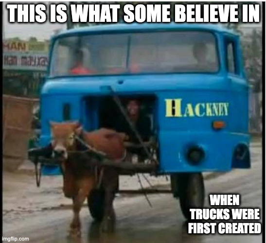 Flintstone Truck | THIS IS WHAT SOME BELIEVE IN; WHEN TRUCKS WERE FIRST CREATED | image tagged in truck,memes | made w/ Imgflip meme maker