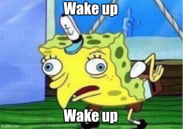 Mocking Spongebob Meme | Wake up Wake up | image tagged in memes,mocking spongebob | made w/ Imgflip meme maker