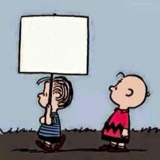 Charlie Brown and Linus With Sign Blank Meme Template