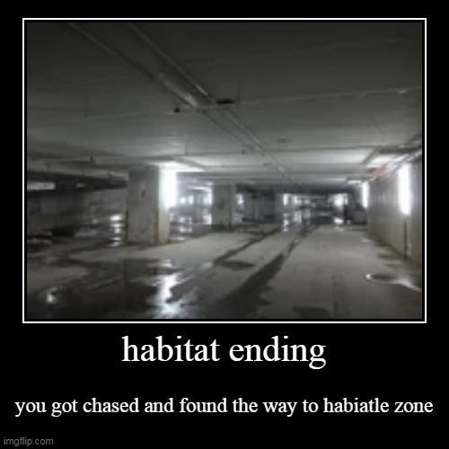 back in habitat | image tagged in funny,demotivationals,the backrooms | made w/ Imgflip demotivational maker