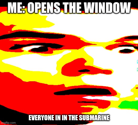 Jelly face | ME: OPENS THE WINDOW; EVERYONE IN IN THE SUBMARINE | image tagged in funny,bad luck brian | made w/ Imgflip meme maker