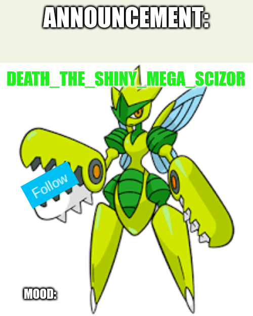 Death_the_shiny_mega_scizor announcement v3 Blank Meme Template