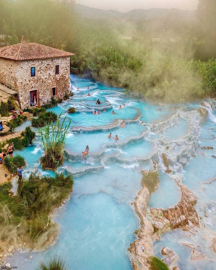 Baths Of Saturnia Tuscany Italy | image tagged in awesome | made w/ Imgflip meme maker