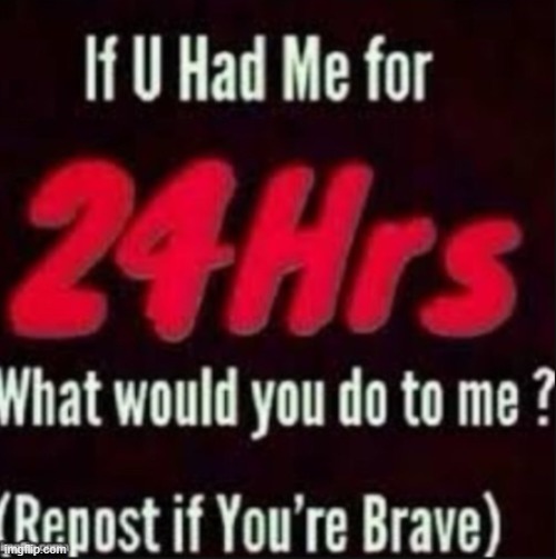Ill do anything lol | image tagged in if u had me for 24hrs | made w/ Imgflip meme maker