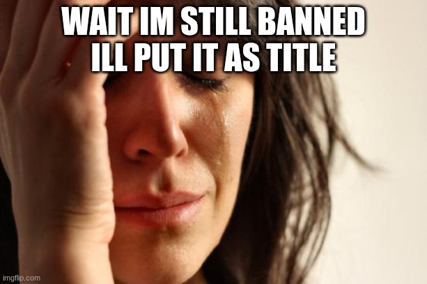 sorry guys 	 snapchat:notyourbaeboi0 | WAIT IM STILL BANNED ILL PUT IT AS TITLE | image tagged in memes,first world problems | made w/ Imgflip meme maker