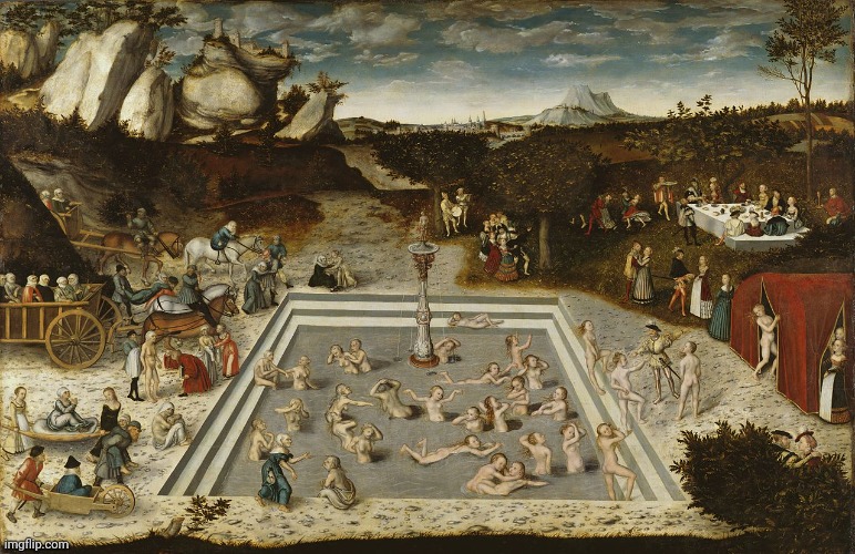 A depiction of the Holy Spring. | image tagged in fountain of youth | made w/ Imgflip meme maker