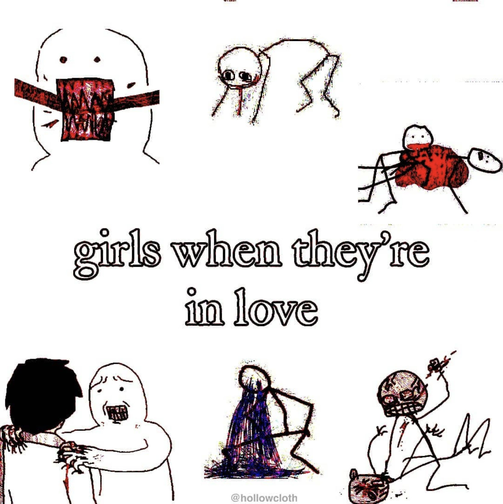 High Quality girls when they're in love Blank Meme Template