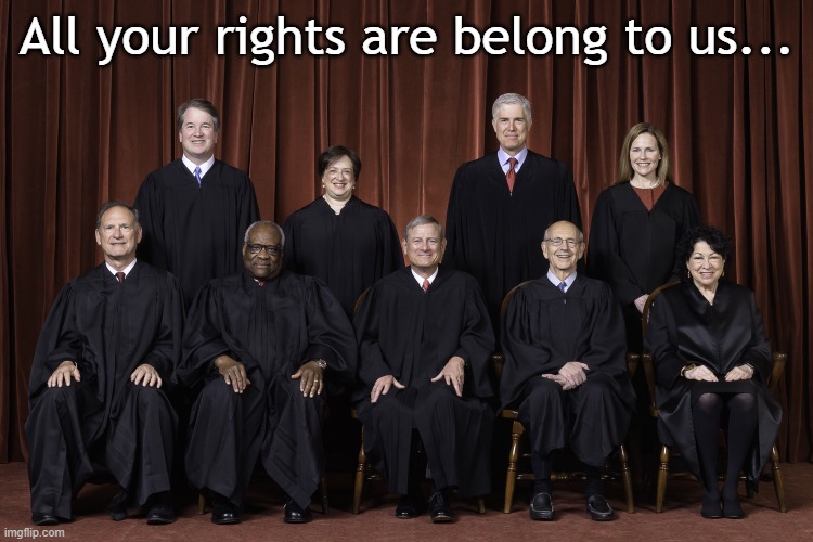 All your rights are belong to us | All your rights are belong to us... | image tagged in scotus supreme court 2022 | made w/ Imgflip meme maker