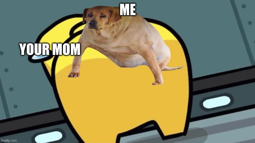 me when your mom | ME; YOUR MOM | image tagged in me when your mom,sus doggo,dank memes | made w/ Imgflip meme maker