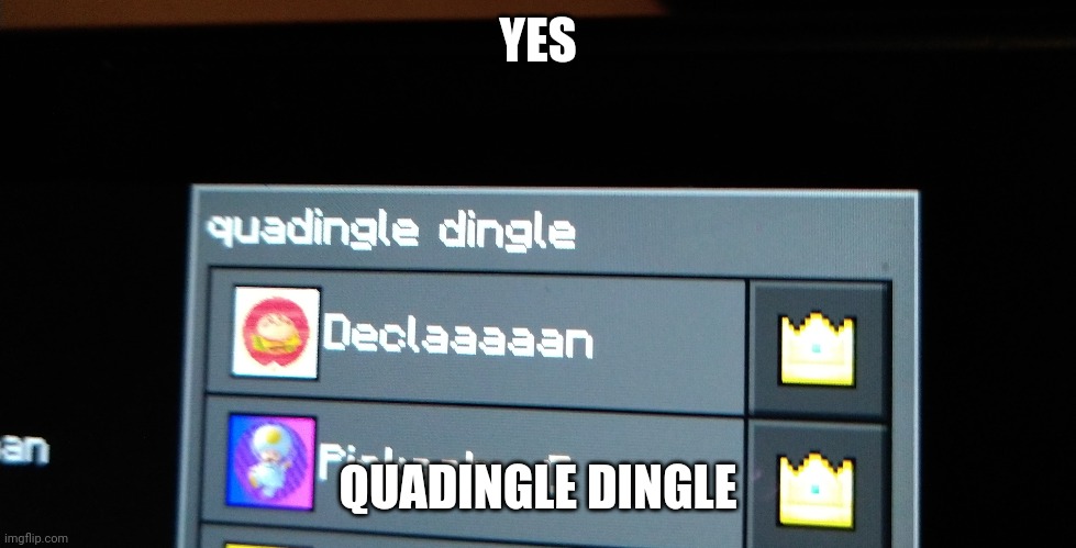 YES; QUADINGLE DINGLE | made w/ Imgflip meme maker