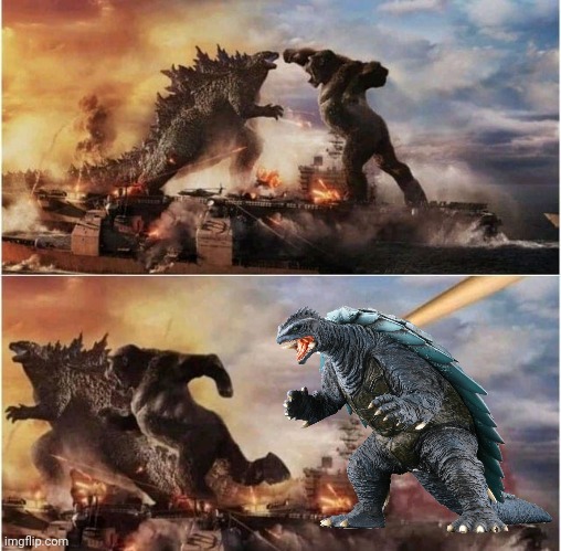 The guardian of the universe | image tagged in godzilla vs kong vs doggo,gamera,colossal kaiju combat | made w/ Imgflip meme maker