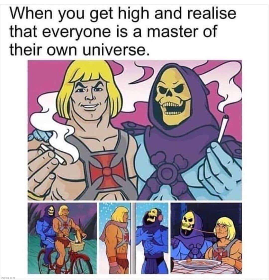Everyone is a master of their own universe | image tagged in everyone is a master of their own universe | made w/ Imgflip meme maker