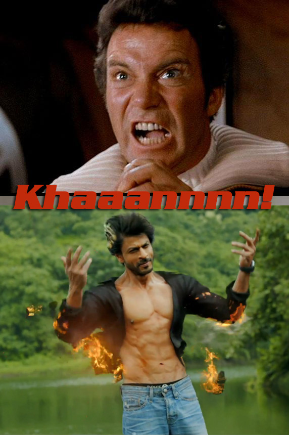 High Quality Kirk Shah Rukh Khan on FIRE! Blank Meme Template