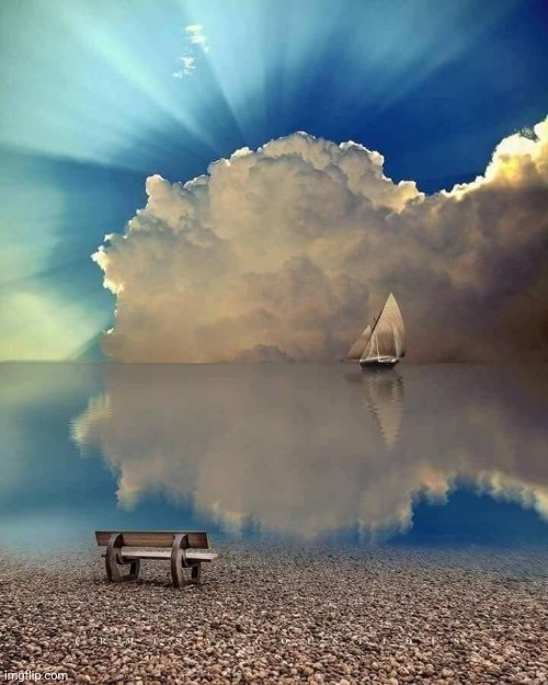 Sailboat and sun rays | image tagged in sailing,sun,clouds,awesome,pic | made w/ Imgflip meme maker