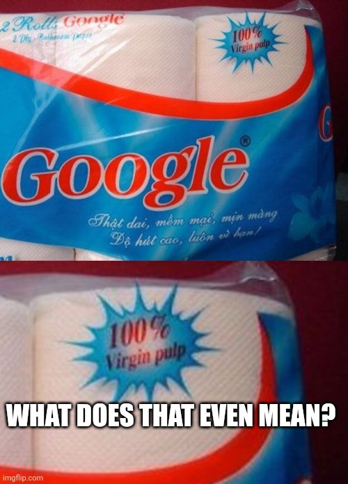 Google in India | WHAT DOES THAT EVEN MEAN? | image tagged in google,toilet paper | made w/ Imgflip meme maker