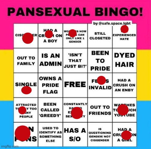 Pansexual Bingo | image tagged in pansexual bingo | made w/ Imgflip meme maker