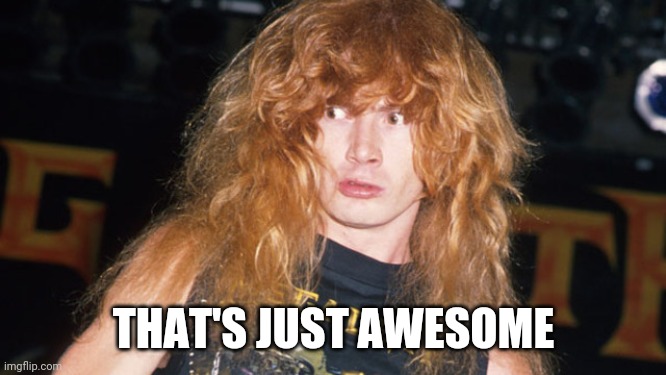 Dave Mustaine | THAT'S JUST AWESOME | image tagged in dave mustaine | made w/ Imgflip meme maker