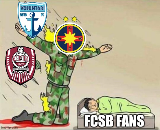 CS Univ. Craiova 0-1 FCSB. the Speedsters' dream again about the 27th League Title. |  FCSB FANS | image tagged in soldier protecting sleeping child,craiova,fcsb,liga 1,fotbal,memes | made w/ Imgflip meme maker