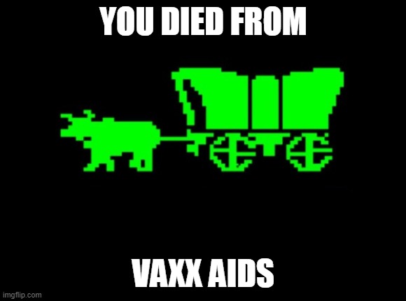 Oregon trail | YOU DIED FROM; VAXX AIDS | image tagged in oregon trail,covid-19,aids,vaxaids,mandate,health | made w/ Imgflip meme maker