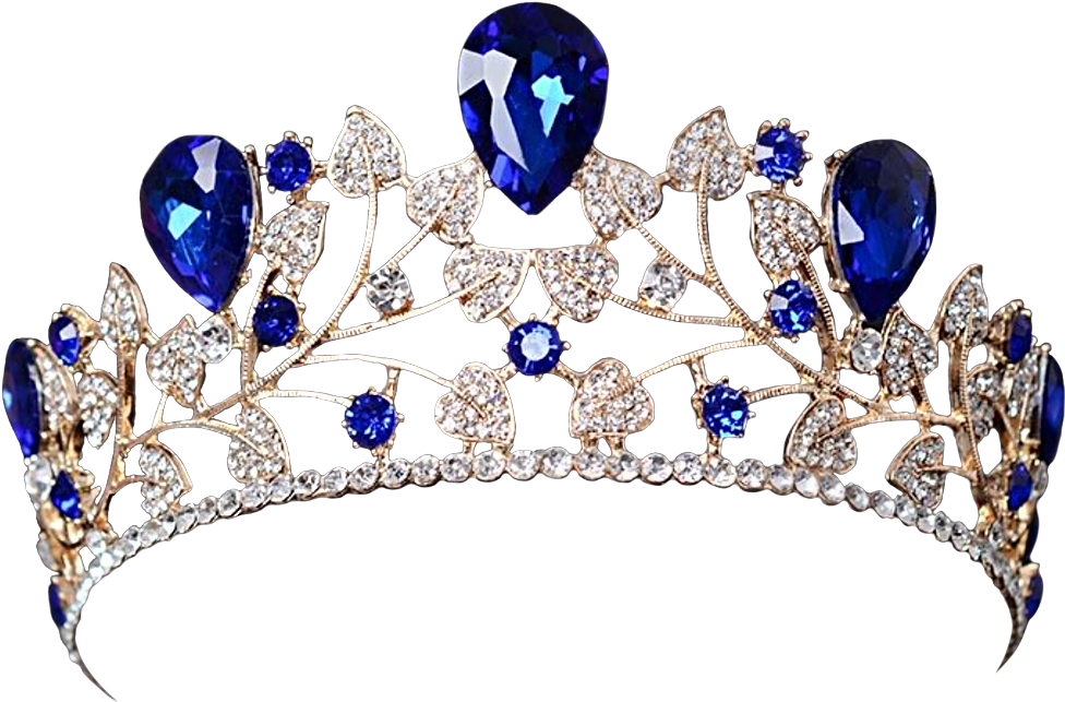 High Quality Gold Diamond Sapphire Princess Tiara Blank Meme Template
