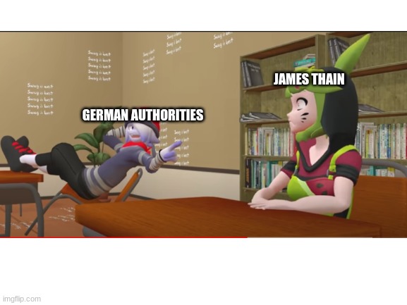 only 1960's people will remember | JAMES THAIN; GERMAN AUTHORITIES | image tagged in smg4,airplane | made w/ Imgflip meme maker