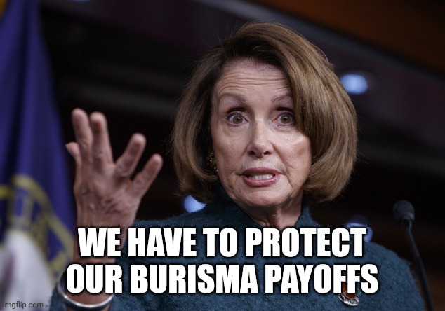 Good old Nancy Pelosi | WE HAVE TO PROTECT OUR BURISMA PAYOFFS | image tagged in good old nancy pelosi | made w/ Imgflip meme maker