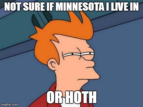 Futurama Fry Meme | NOT SURE IF MINNESOTA I LIVE IN OR HOTH | image tagged in memes,futurama fry | made w/ Imgflip meme maker