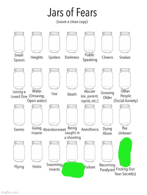 Jar of fears clear version | image tagged in jar of fears clear version | made w/ Imgflip meme maker